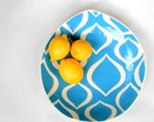 Tear serving bowl- turquoise and grey- made to order