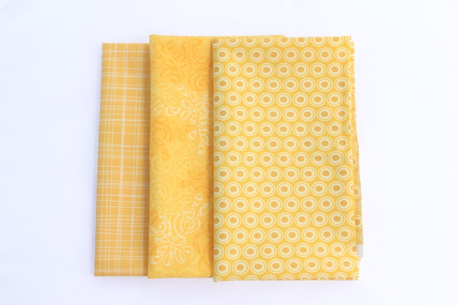 3 Yellow  - Fat Eighth Bundle - Quilting Fabric