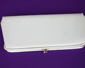 VINTAGE bone colored imitation patent leather PURSE