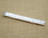 Hammered Sterling Silver Tie Bar or Tie Clip