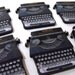 Wood Typewriters - Collection of 8 Laser Wood Cuts of a Vintage Typewriter