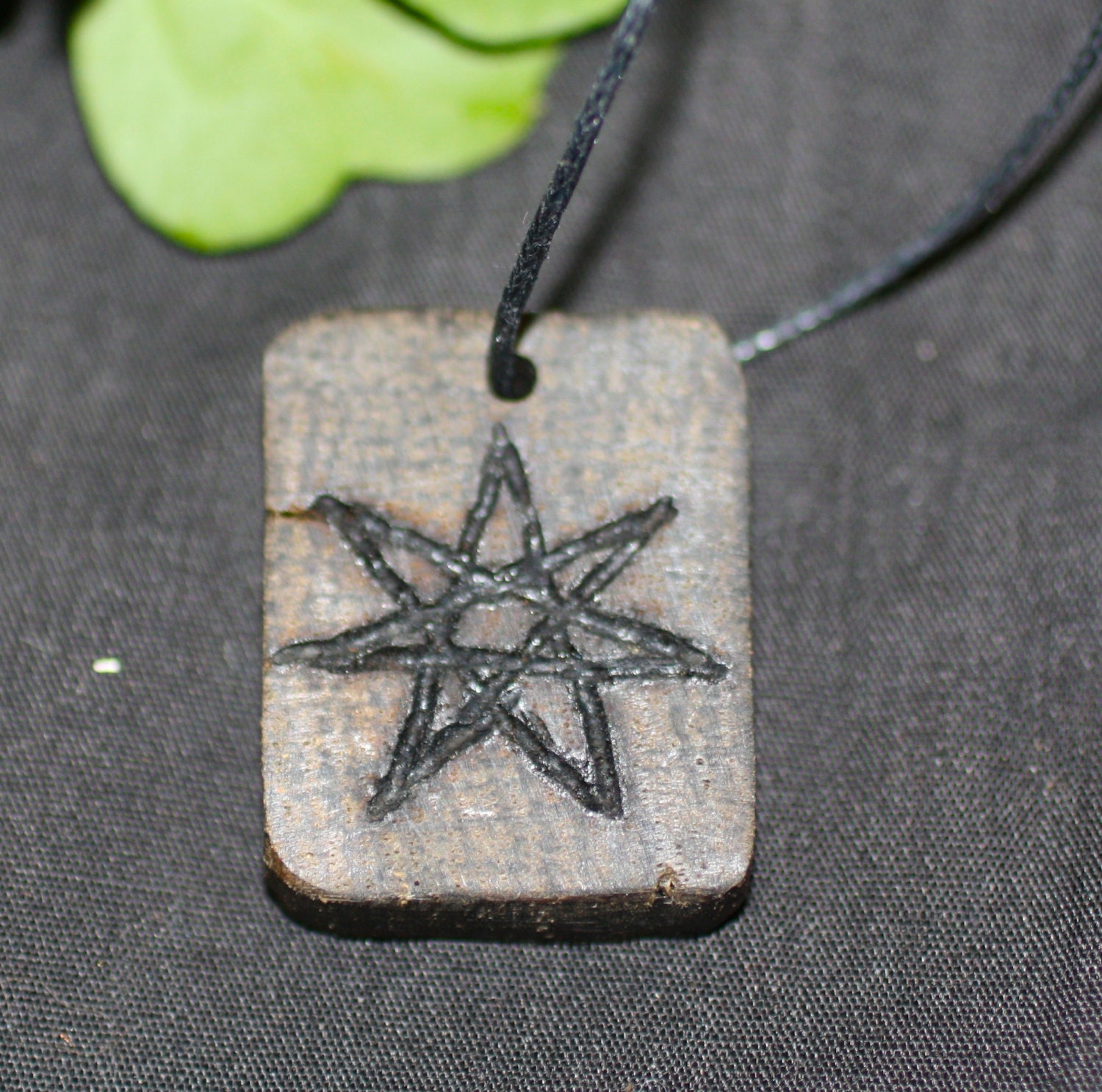 Irish Bog Oak Fairy Star pendant
