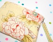 small coin purse, childrens accessory, girl women, floral, flower, peony