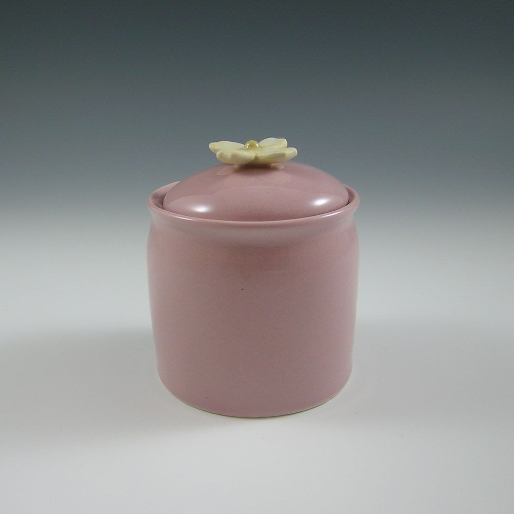 Jam, Honey, or Sugar Bowl with Dogwood Flower
