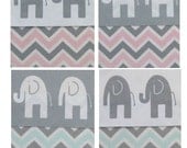 Fabric Storage Bin- Organizer- Basket- Elephants- Chevron- You Choose The Color- Extra Large
