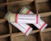 Pomegranate Lip Balm - One Tube Beeswax Shea Cocoa Butter Jojoba