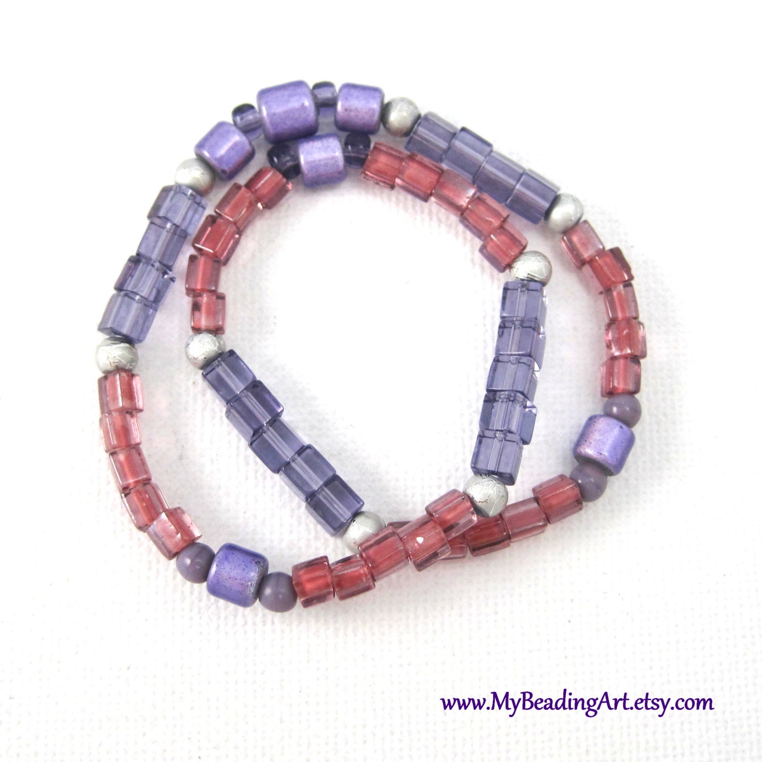Pink Purple Anklet, Beaded Anklet, Anklets for Women, Ankle Bracelets, Glass Jewelry, Foot Jewelry, Woman Teens Teenagers, Stretch, Handmade