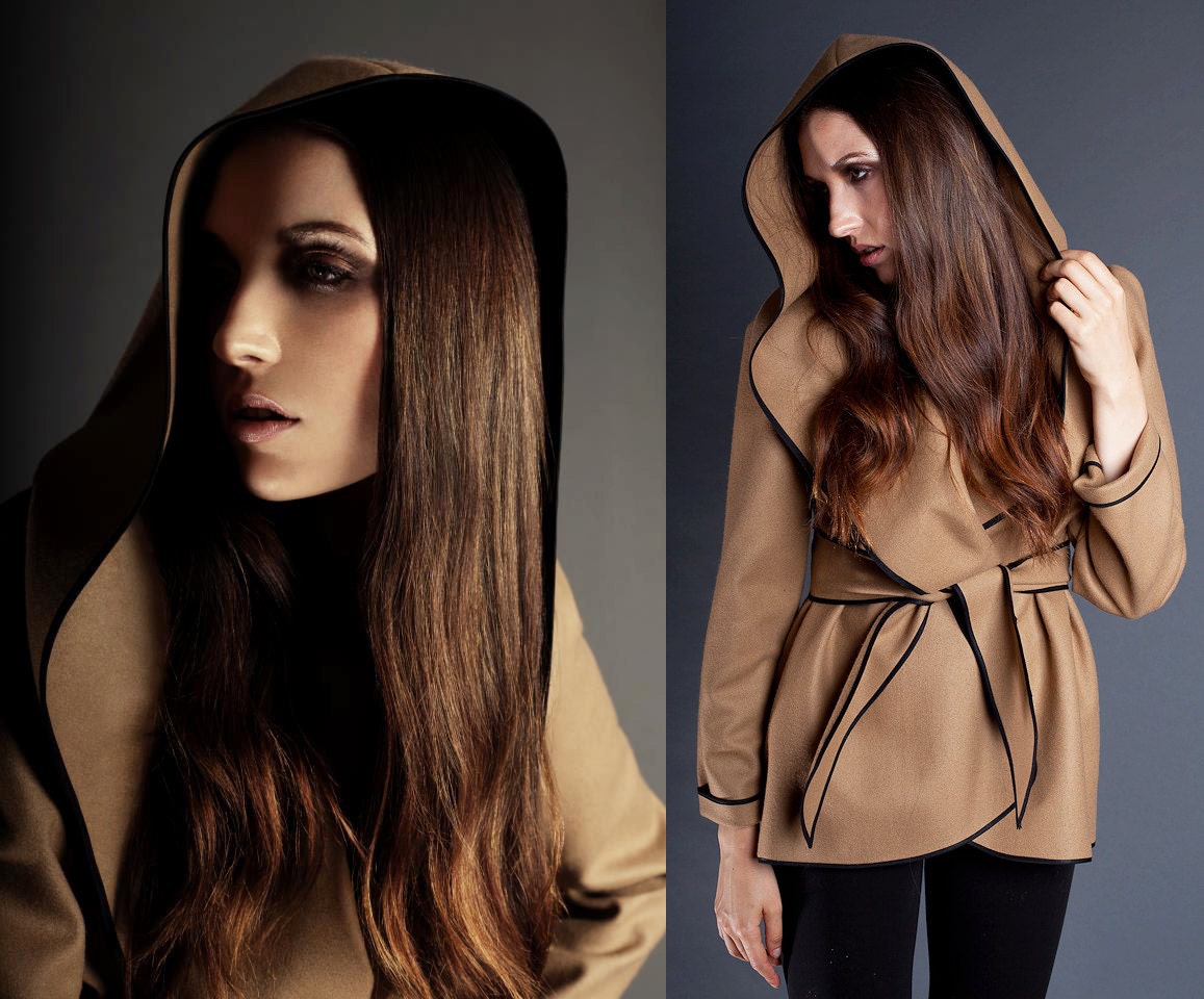 Gretta Hooded Melton Wool Jacket