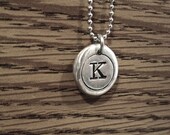 Initial monogram pendant silver necklace - Bridesmaids gift