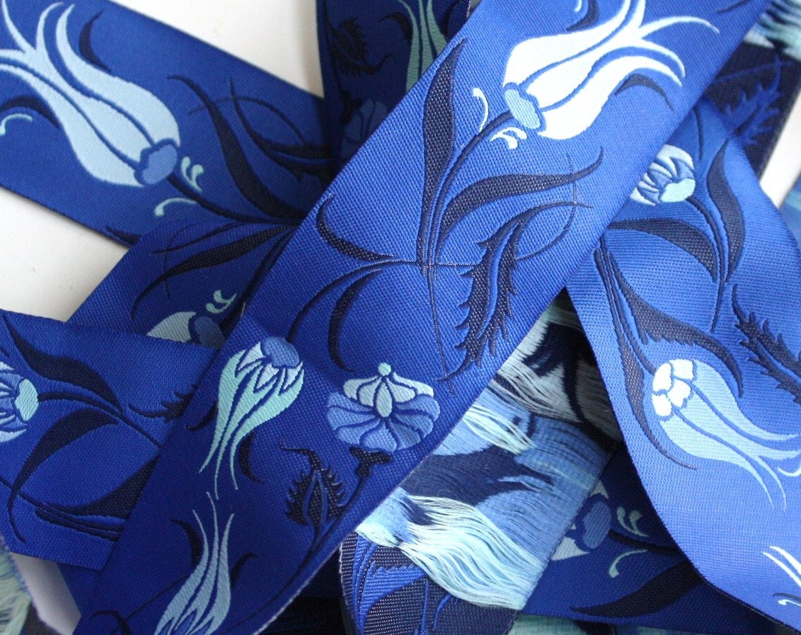 Patty Young RIBBON - 1 1/2 - Turkish Garden - Blue