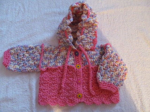 6 to 12 month Hooded Baby Girl Sweater
