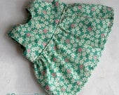 Green floral Jumper, Doll Dress for your Waldorf style Doll, fits 12 inch dolls