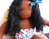 Waldorf Doll, 12 inch patriotic African American Waldorf inspired Doll, Waldorf toy