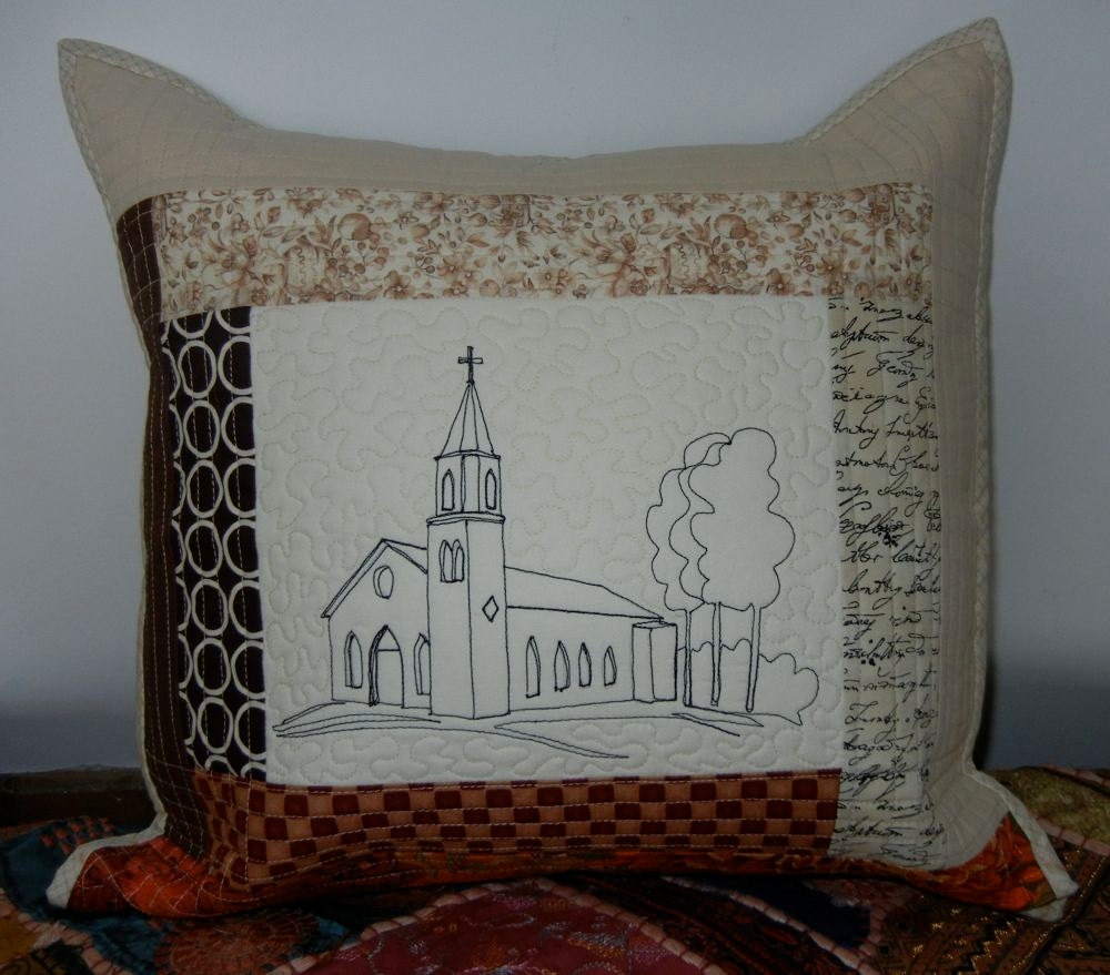 Custom Thread sketch quilted pillow