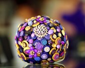 The Empress Purple and Gold Button Bouquet