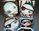 Pirate Series 4 Blank Pop Surrealism Fairy Tale Note Cards