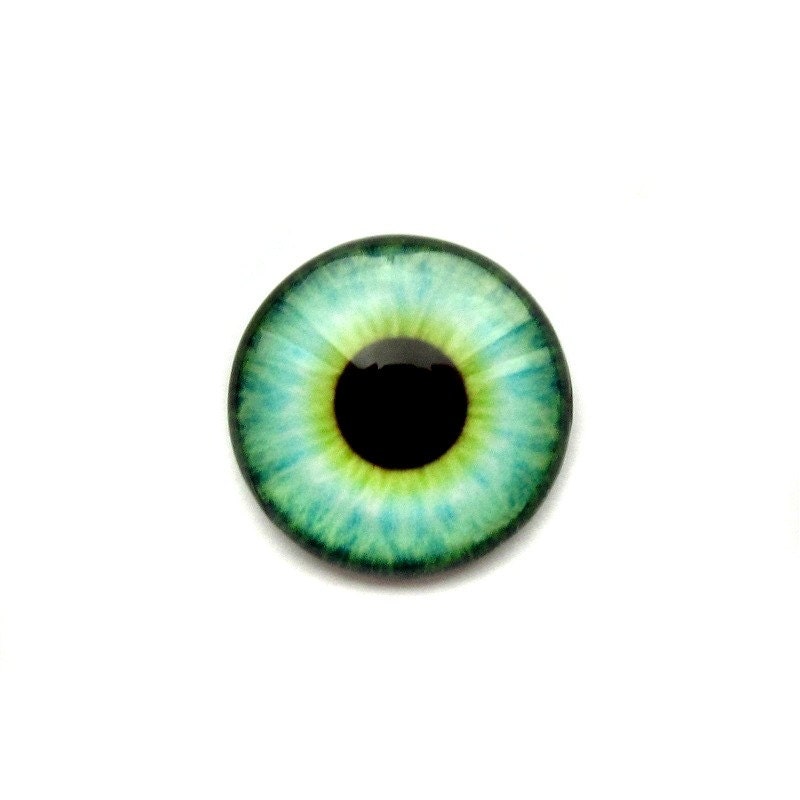Handmade Glass Eye Cabochon, 20mm, Light Turquoise Blue, Premium Quality: VINTAGE