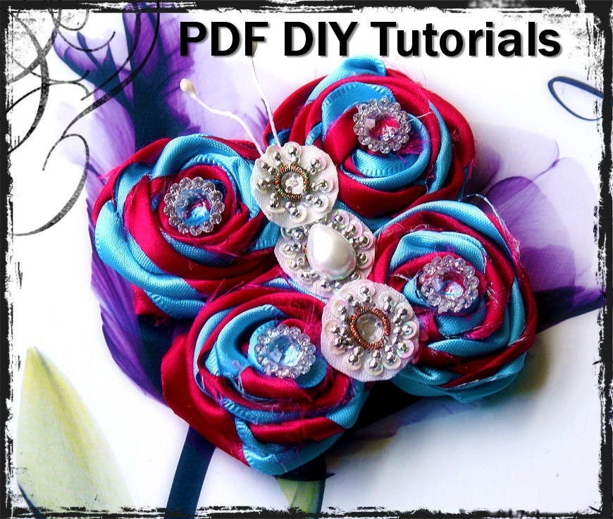 Instant Download - Make Fabric Butterflies Tutorials - Flowers - Roses - Butterfly - Patterns - 2 FREE Bonus eBooks