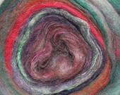 Merino wool blended center pull roving.  Motley Crue 4.  4.4oz