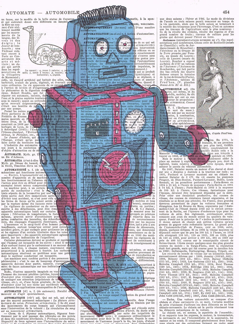 blue,Robot.child.Gift.Monster.Mechanical wind up,Vintage TOY.Repurposed,old school. Book Page Print / Home Deco.birthday.art.retro