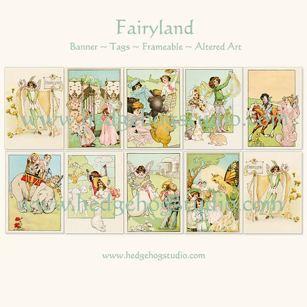 Fairyland - Banner - Tags - Altered Art - Fairbanks Fairy Soap