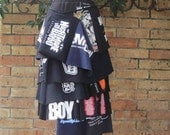 CUSTOM order Upcycled T shirt Midi Skirt