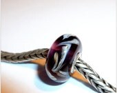 Luccicare Lampwork Bead - Purple Sand -  Lined with Sterling Silver