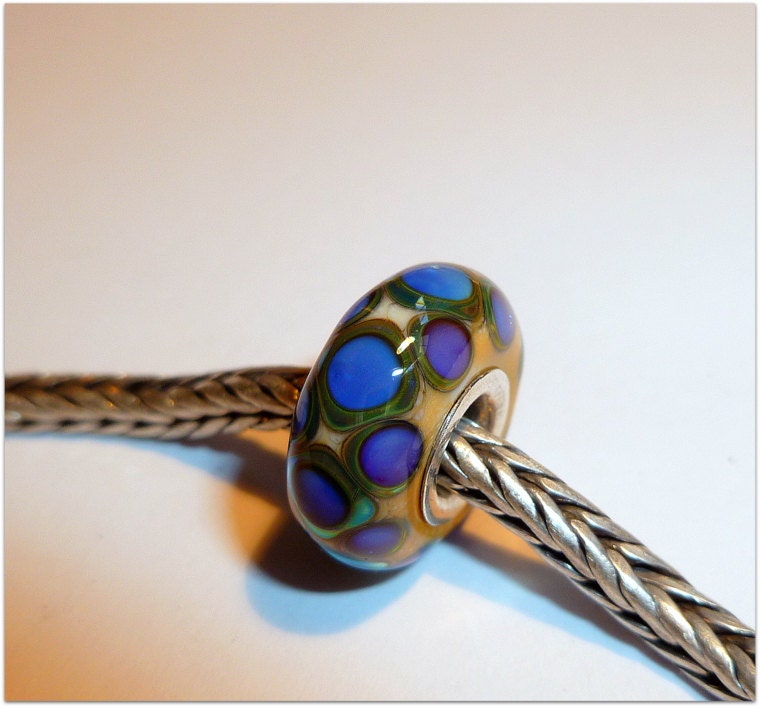Luccicare Lampwork Bead - Snake -  Lined with Sterling Silver