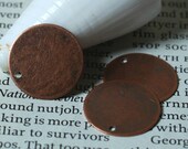 Antique copper stamping blank circular disc drop dangle 16mm in diameter, 10 pcs (item ID ACCD16mN)