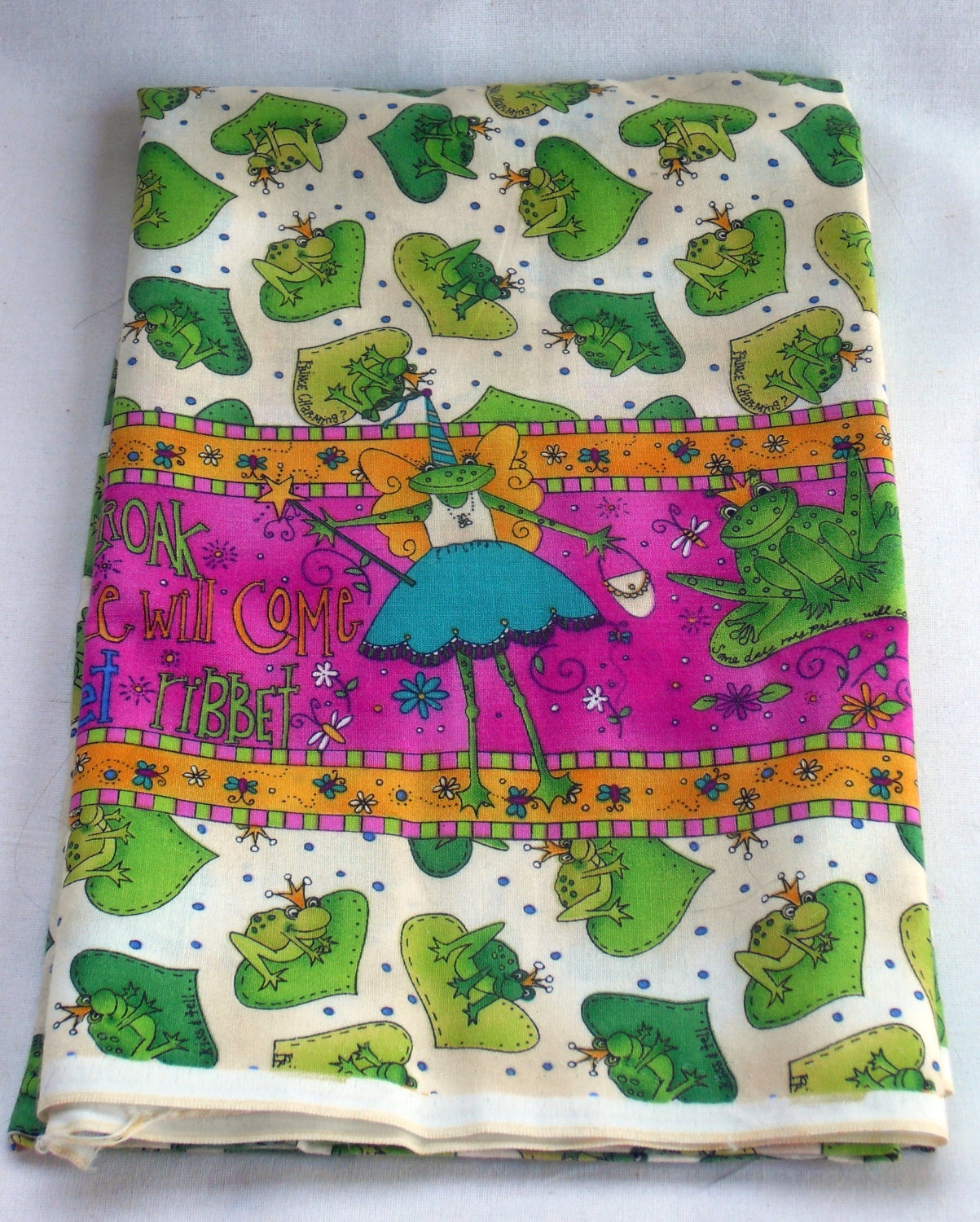 100% Cotton Quilt Fabric KP Kids & Co 1 yard - Frog Prince