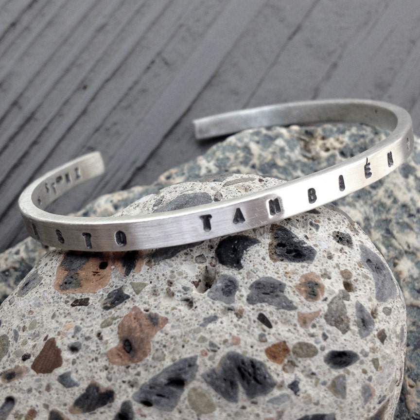 This Too Shall Pass Spanish Bracelet Stamped Sterling Cuff  - Esto también pasará