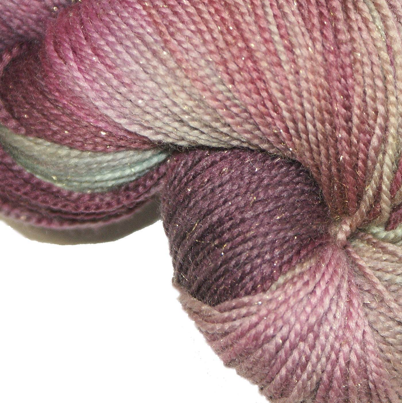ECHINACEA in Poet Seat Glitter Yarn of Superwash Merino, Nylon and Stellina