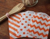 Orange Paper Bag --Party Favor, Goody, Gift -- set of 12 -- 2.75 X 4 Il_170x135