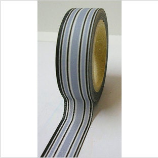 Black & Grey Stripe -- Washi Tape Il_570xn