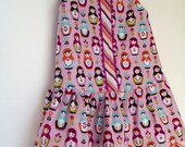 Drop-waist jumper dress in matryoshka, sizes 3,4,5,6