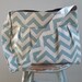 Blue Chevron Diaper Bag XL Custom with Adjustable Strap Key Fob Six Pockets Attaches to Stroller