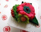 Felt Bunch Of Flowers Brooch