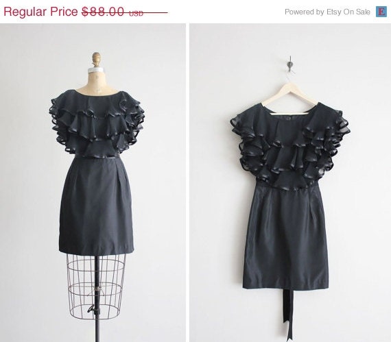 SALE 25% OFF black cocktail dress / ruffle dress / small black dress