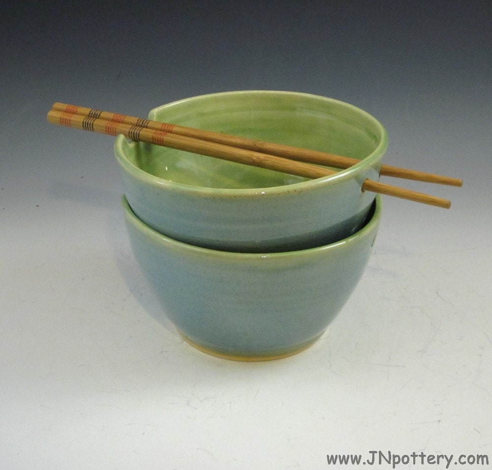 Pair of Stoneware Chopstick Bowls 