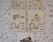 Fathers Day Dad Your the Best Cards or Tags Vintage Style
