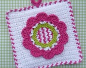 Spring Fling Flower Potholder Crochet PATTERN - INSTANT DOWNLOAD