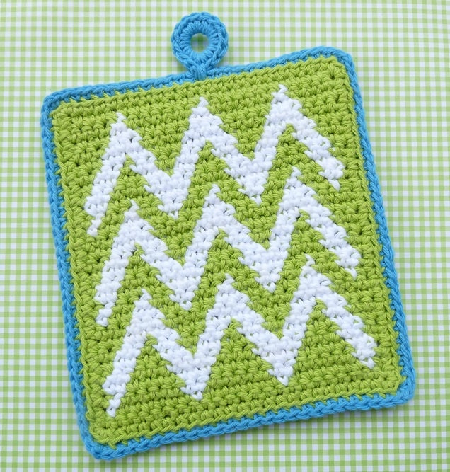 Chevron Potholder Crochet PATTERN - INSTANT DOWNLOAD