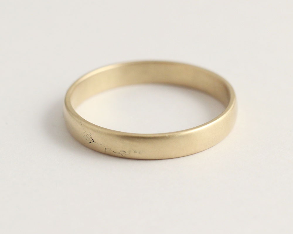 Wedding Band Matte Gold Eco Friendly