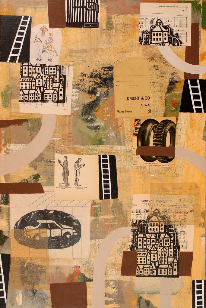 ladder collage painting
