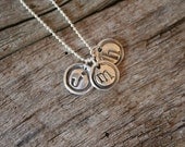 Rustic Silver Necklace Collection -  (1) Mini Monogram, silver jewelry, silver necklace, handmade jewelry, personalized jewelry