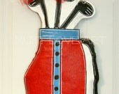Golf Bag Burlap Door Hanger Decoration Fathers Day