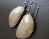 RESERVED FOR BECCA Organic Off White Sapphire Slice Drop Earrings