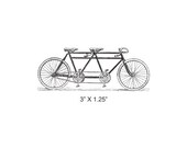 Tandem Bicycle Rubber Stamp 386