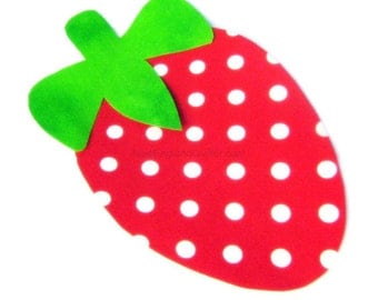 Strawberry Iron On Applique - No Sew - Great for Onesie - Patch - Transfer