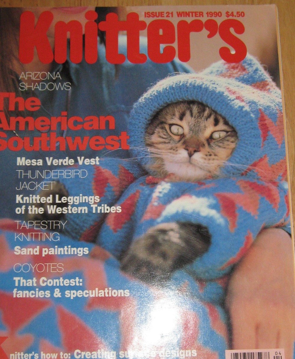 Knitters 1990 The American Southwest Native American Western inspired Knit sweaters Vintage pattern magazine women men kids